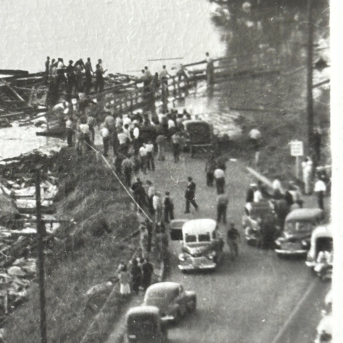 Vintage Postcard 1948 RPPC Flood Desctruction Lost Town Vanport Oregon Old Cars