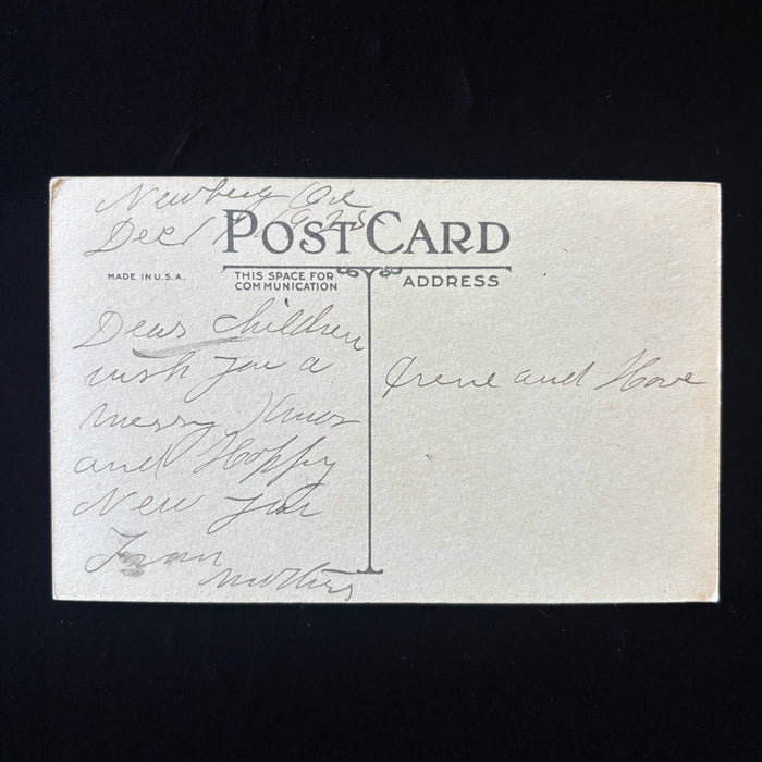 Antique Postcard 1925 Christmas Poinsettia Newburg Oregon New Year Family Gift