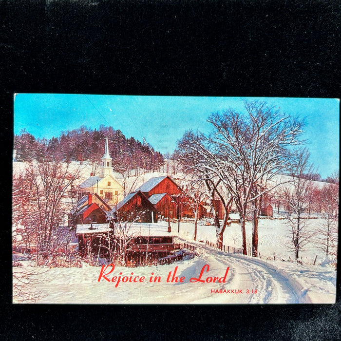 Vintage Postcard 1962 Pray For Peace Christmas Village Church East Corinth VT