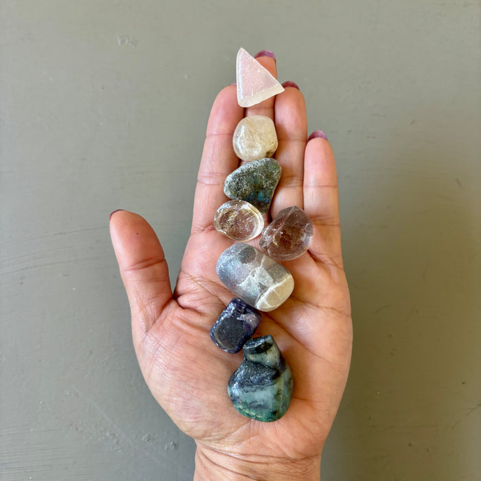 Crystal Tumbled Stone Bundle: Mandala Grid Wounded Warriors
