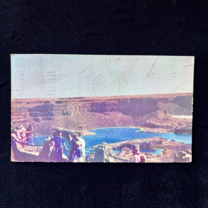 Vintage Postcard 1942 National Bellas Hess Union Oil 76 Mini Card Dry Falls WA