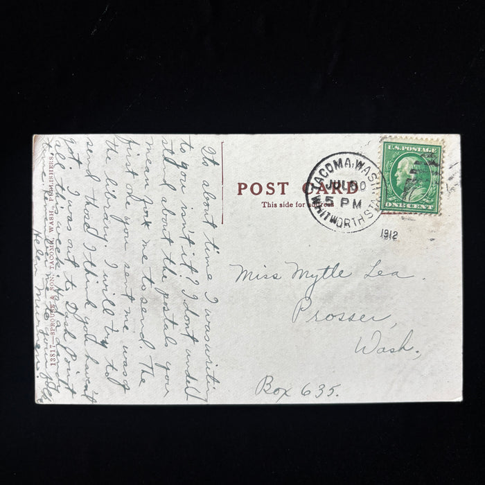 Antique Postcard 1912 Bridal Veil Falls Columbia River Tacoma WA Social History