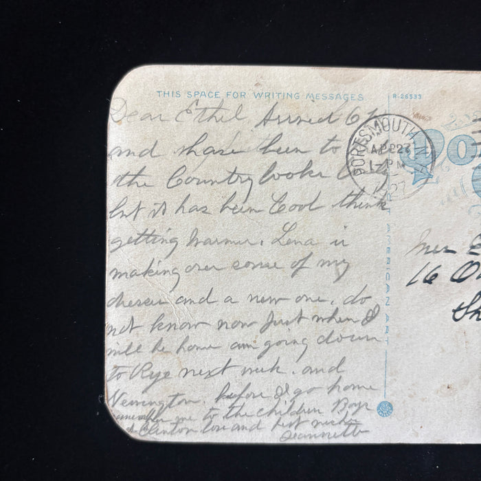 Antique Postcard 1927 Social History Thomas Bailey Aldrich House Portsmouth NH