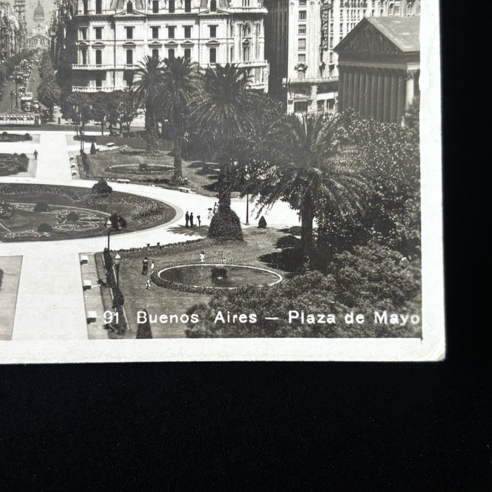 Vintage Postcard RPPC Argentina Fatter than Ever Buenos Aires Plaza De Mayo