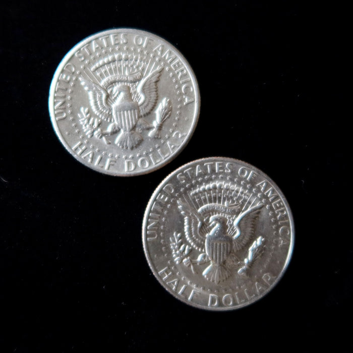 Vintage Kennedy Half Dollars Consecutive Pair 1971 1972 US Coin Set Denver Mint