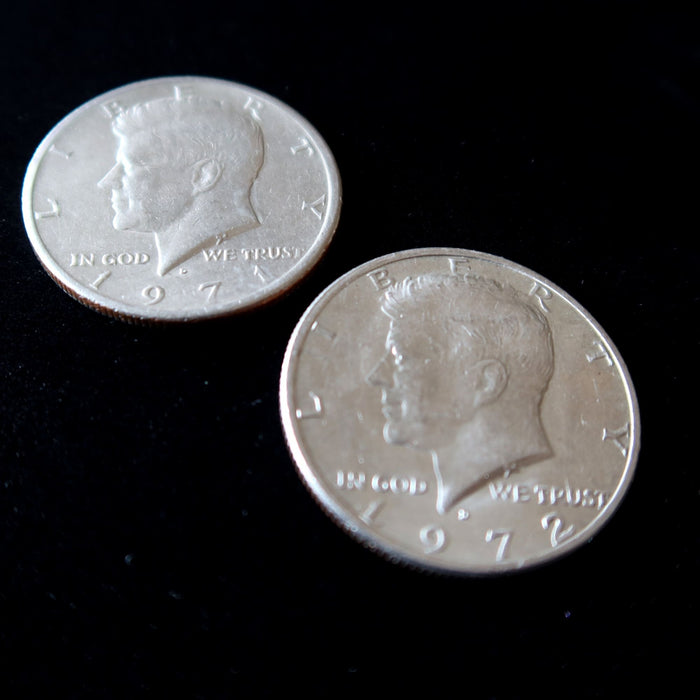 Vintage Kennedy Half Dollars Consecutive Pair 1971 1972 US Coin Set Denver Mint
