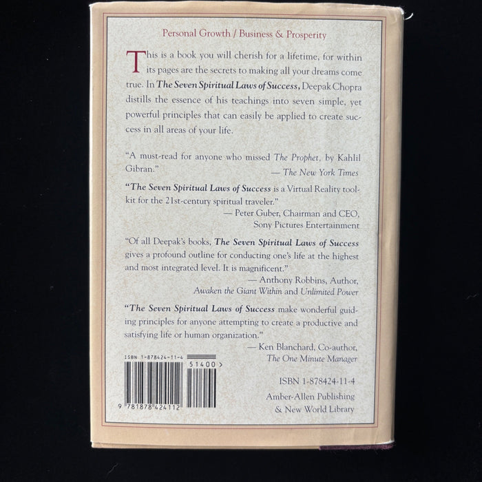 The Seven Spiritual Laws of Success Book Deepak Chopra Hardcover