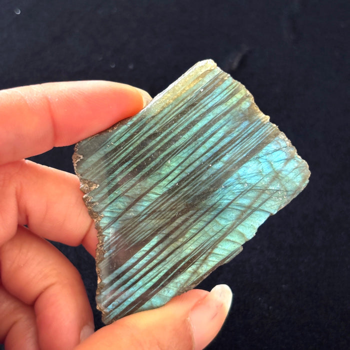 Labradorite Polished Flashy Lot of 3 Blue Gold Crystal Cabochon