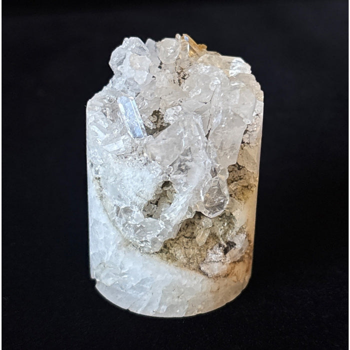 Clear Quartz Cluster Cylinder Core Crystal White Druzy Mineral