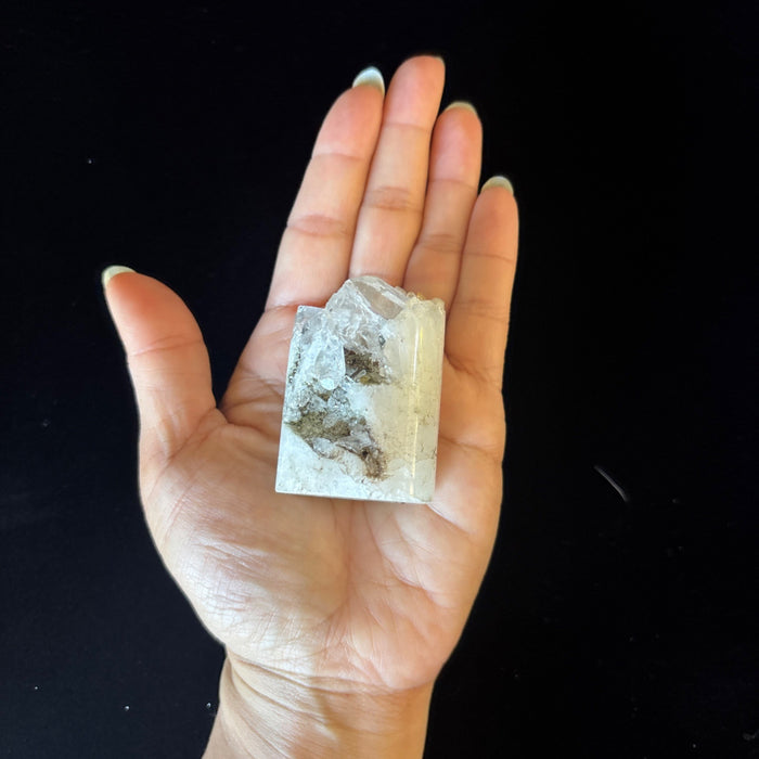 Clear Quartz Cluster Cylinder Core Crystal White Druzy Mineral