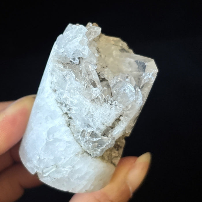 Clear Quartz Cluster Cylinder Core Crystal White Druzy Mineral