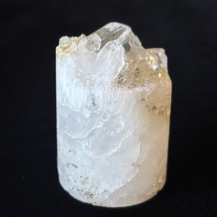 Clear Quartz Cluster Cylinder Core Crystal White Druzy Mineral