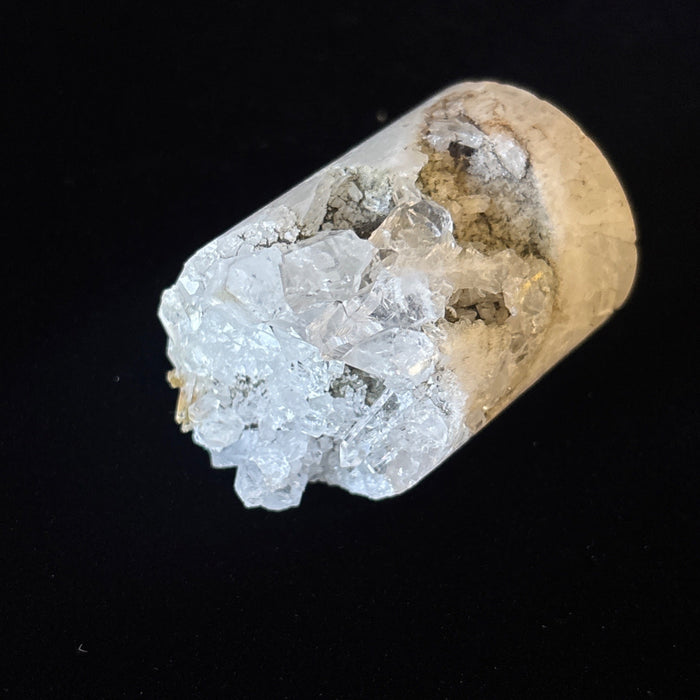 Clear Quartz Cluster Cylinder Core Crystal White Druzy Mineral