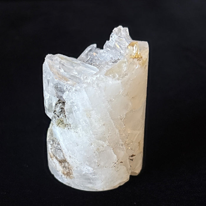 Clear Quartz Cluster Cylinder Core Crystal White Druzy Mineral