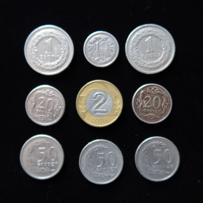 9 Poland Coin Lot Złoty Groszy Eastern European World Currency