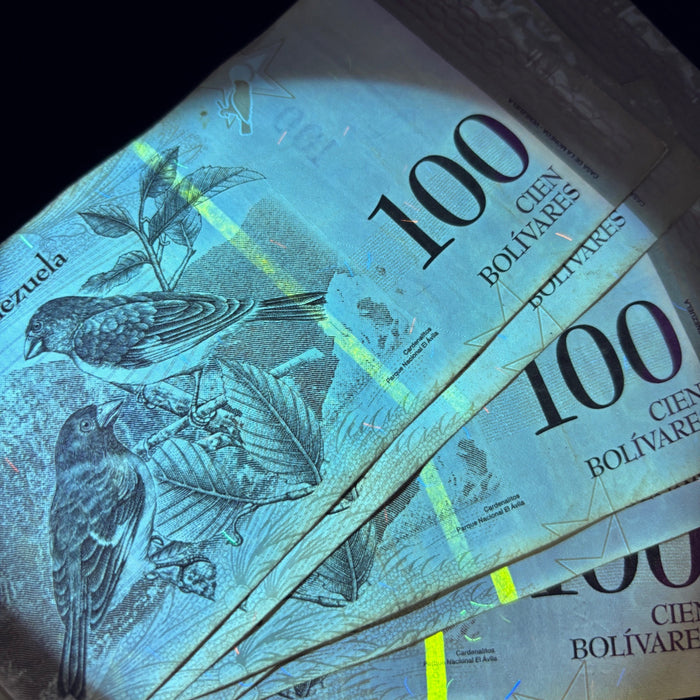 Venezuela Banknote Lot 7-Note 100 Bolívares Liberator National Bird UV Watermark