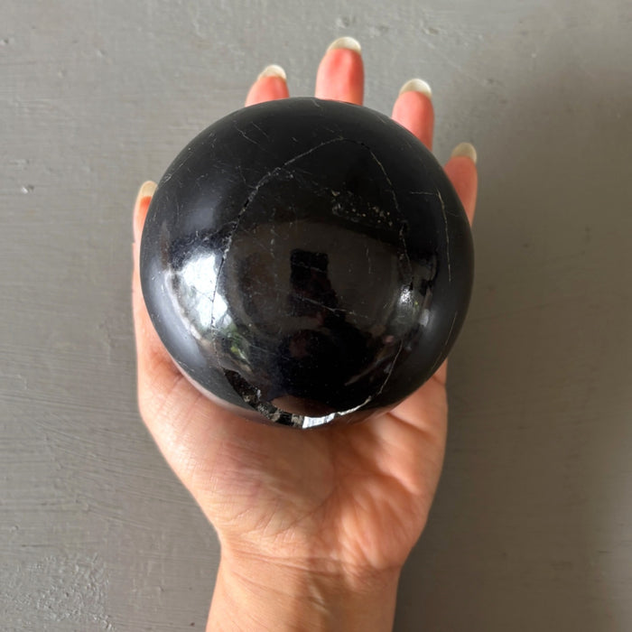 Black Tourmaline Sphere Wounded Warrior 3.5" Crystal Ball