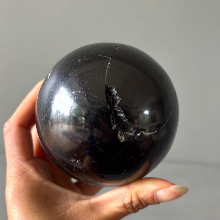 Black Tourmaline Sphere Wounded Warrior 3.5" Crystal Ball