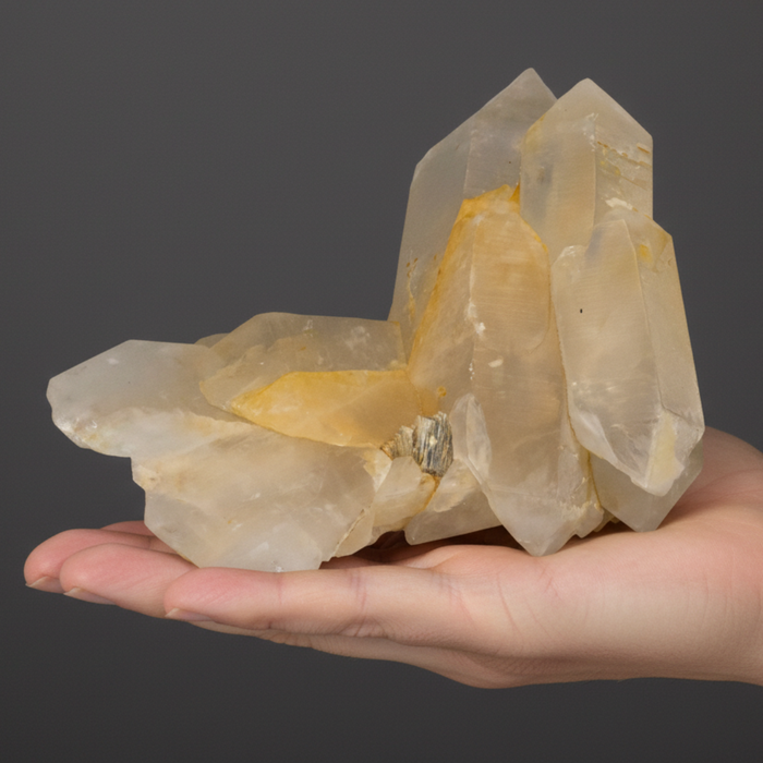 Golden Healer Quartz Cluster Mica Black Tourmaline 6 Inch