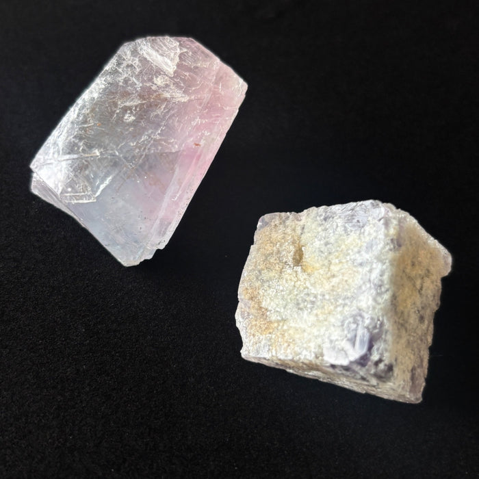 Fluorite Raw Stone Lot Purple Blue Crystal Set UV Glow
