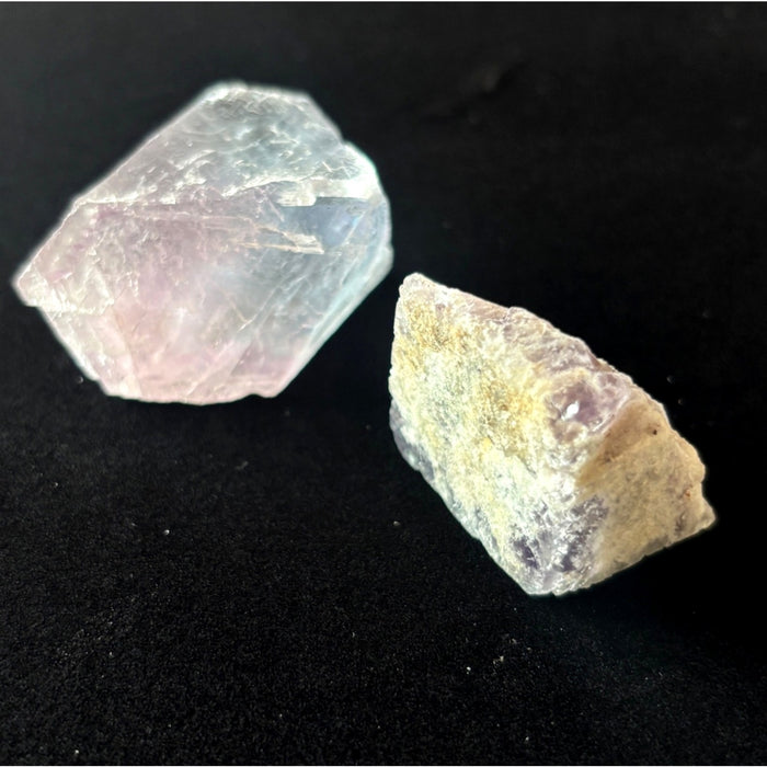 Fluorite Raw Stone Lot Purple Blue Crystal Set UV Glow