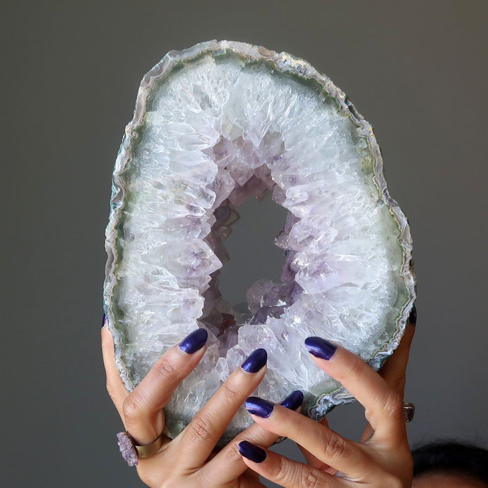 Amethyst Geode Ocho Portal Natural Purple Open Window