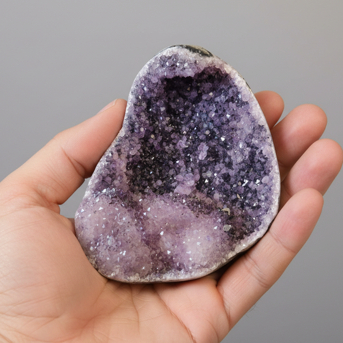 Amethyst Geode Spiritual Insight Dazzling Cluster Calcite 4 Inch