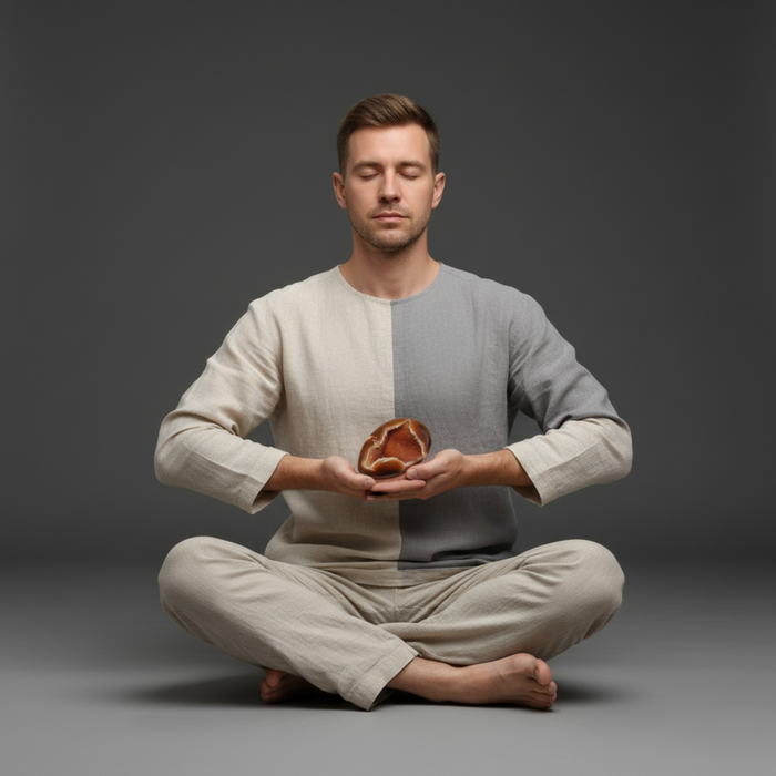Carnelian Geode Red Druzy Quartz Egg Cluster 4 Inch
