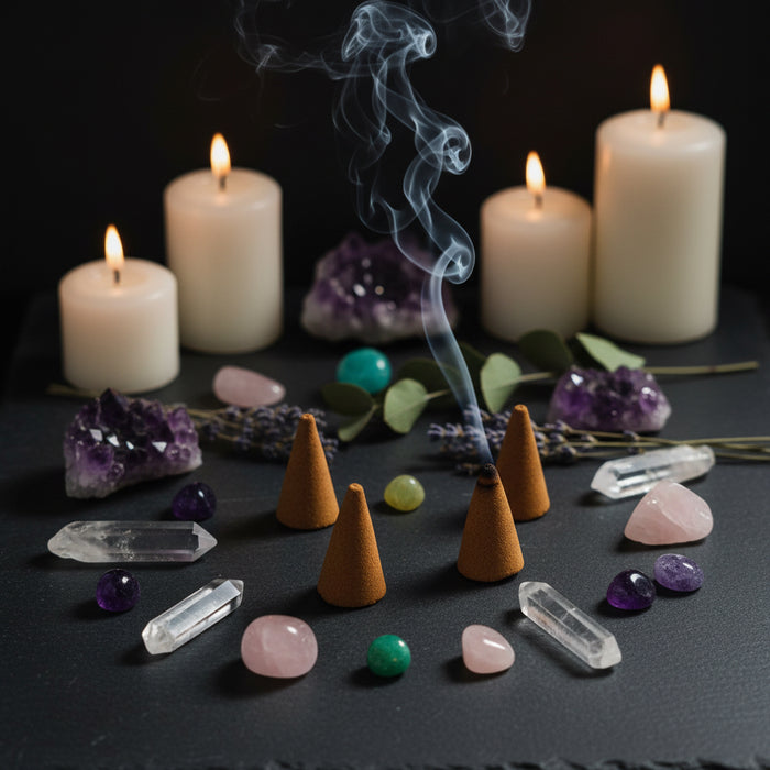 Palo Santo Cone Incense Crystal Cleansing Pack