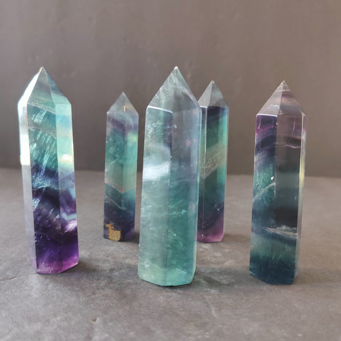 Rainbow Fluorite Wand Multi-Color Tower Crystal