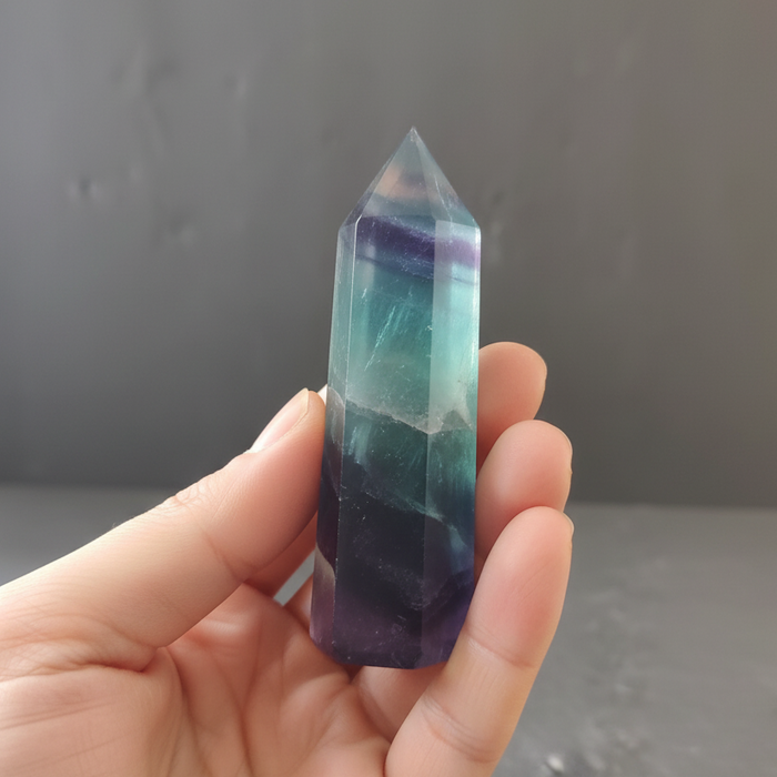 Rainbow Fluorite Wand Multi-Color Tower Crystal