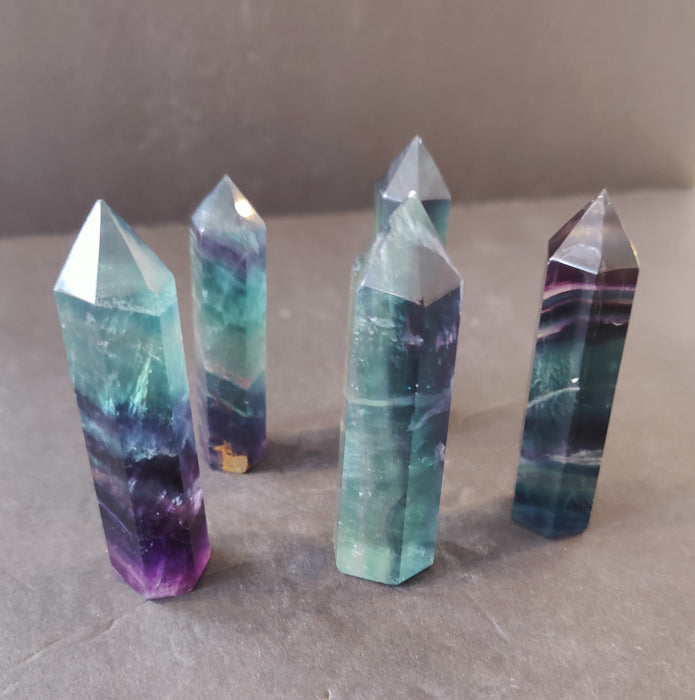 Rainbow Fluorite Wand Multi-Color Tower Crystal