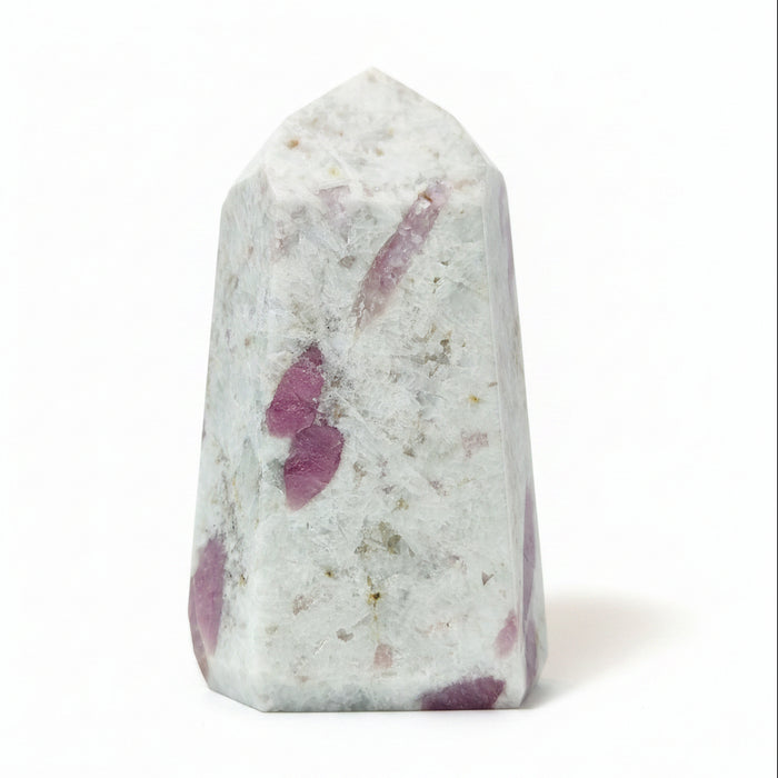Pink Tourmaline Snow Quartz Wand Obelisk Tower Sculpture