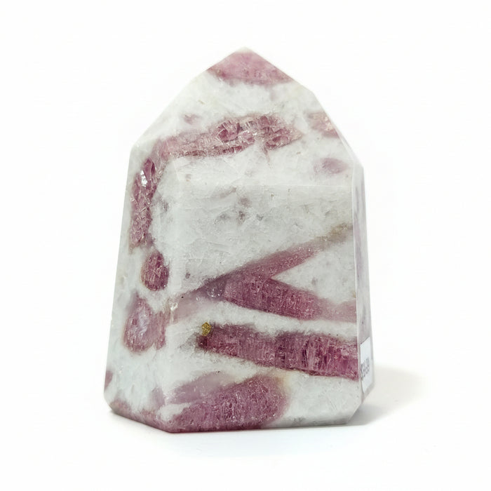 Pink Tourmaline Snow Quartz Wand Obelisk Tower Sculpture