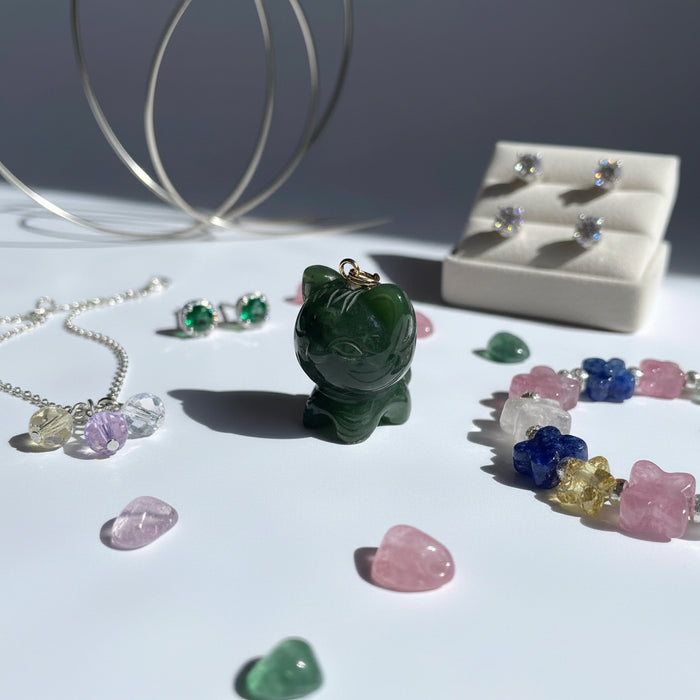 Jade Pendant Green Cartoon Tiger Canadian Nephrite