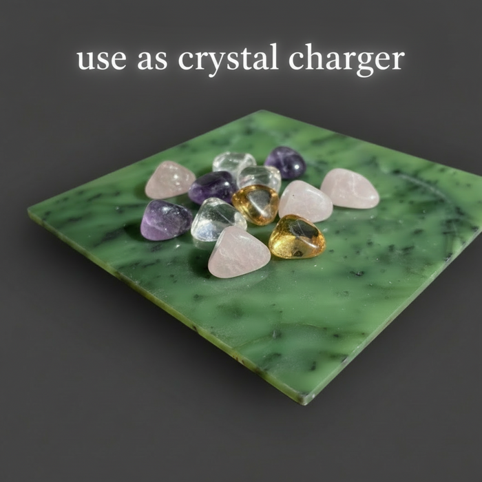 Jade Charger Green Canadian Nephrite Square Tile Stone