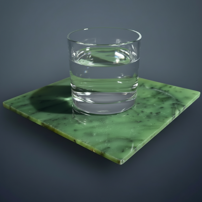 Jade Charger Green Canadian Nephrite Square Tile Stone