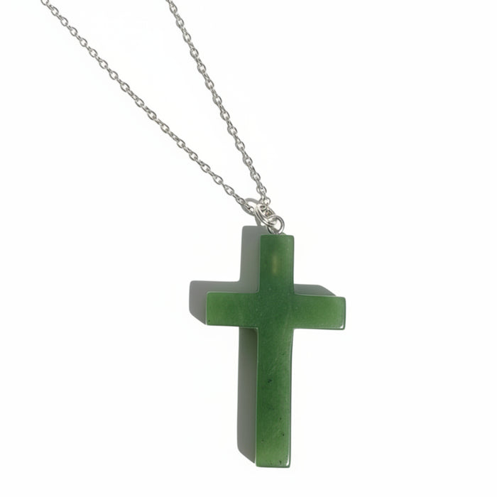 Jade Pendant Green Lightworkers Cross from Canada