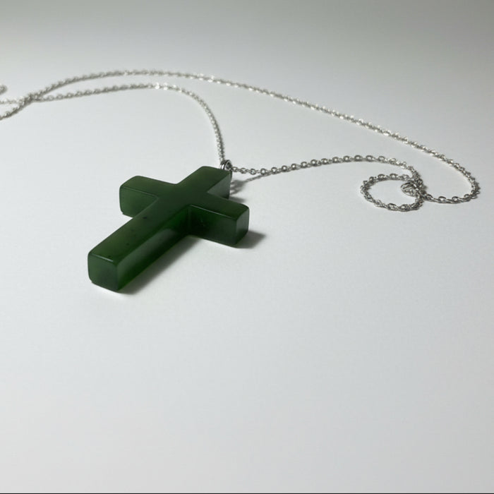 Jade Pendant Green Lightworkers Cross from Canada