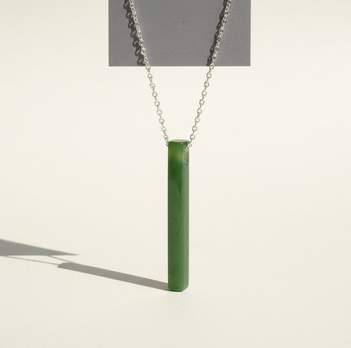 Jade Necklace Thin Sophisticated Green Nephrite Pendant