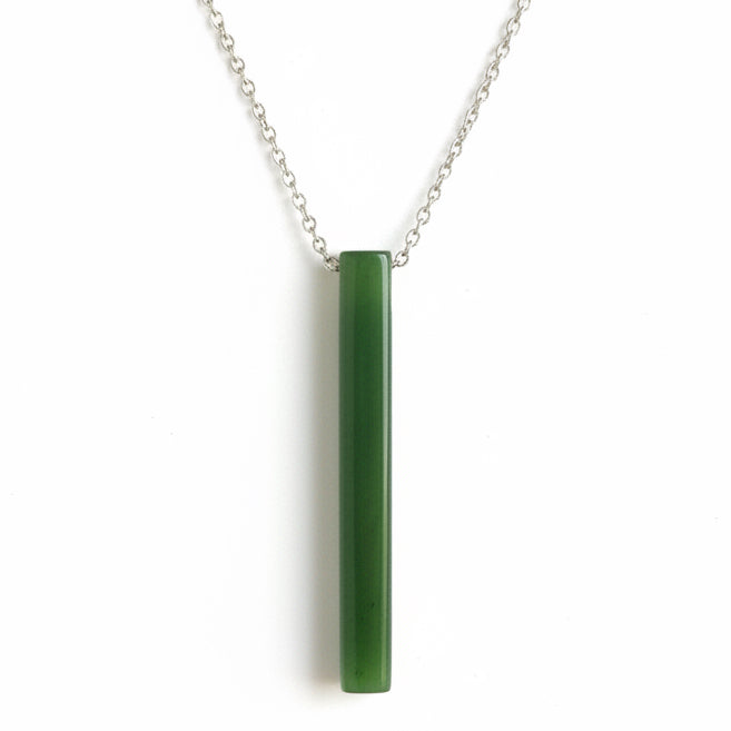 Jade Necklace Thin Sophisticated Green Nephrite Pendant