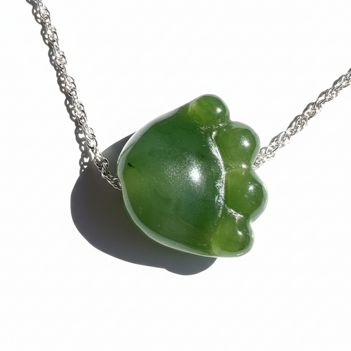 Jade Pendant Cat Paw Walk of Wisdom Nephrite Charm