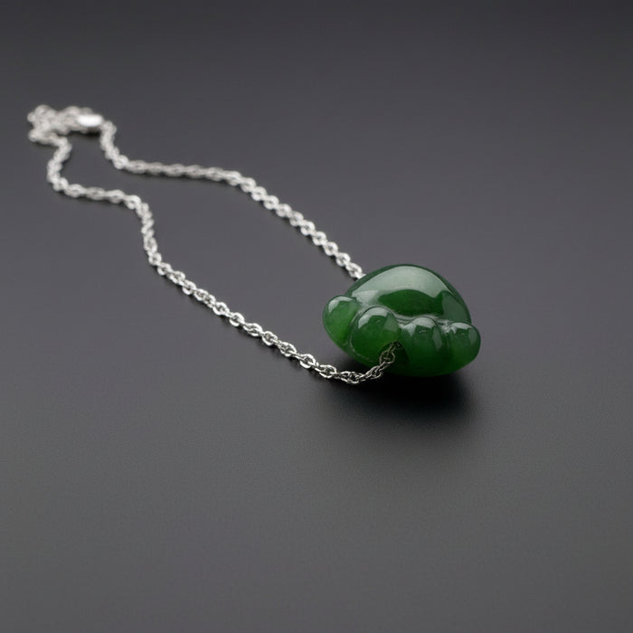 Jade Pendant Cat Paw Walk of Wisdom Nephrite Charm
