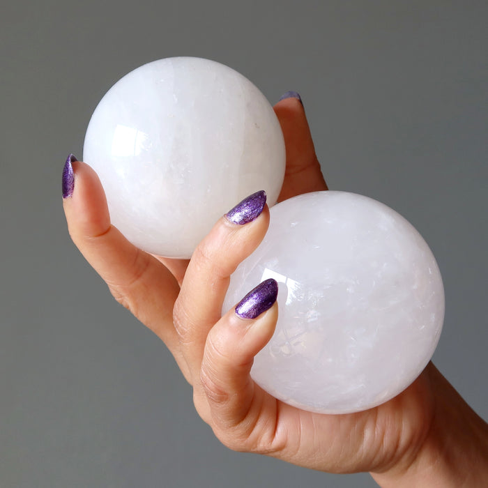 Cloud Quartz Sphere Lot of 5 White Included Crystal Ball