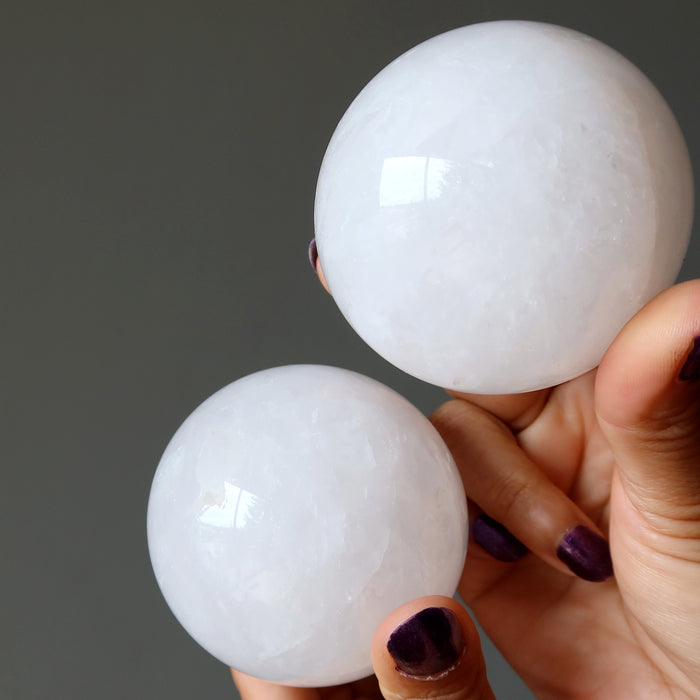 Cloud Quartz Sphere Lot of 5 White Included Crystal Ball