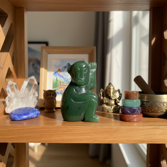 Jade Monkey Green Canadian Nephrite Playful Animal