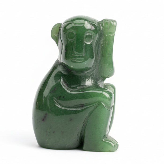 Jade Monkey Green Canadian Nephrite Playful Animal