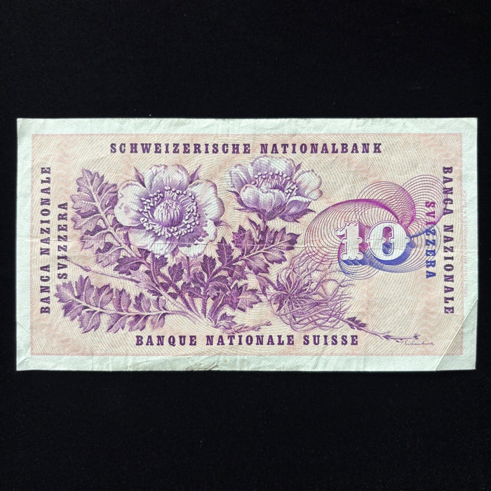Vintage Banknote 1973 Swiss 10 Francs Gottfried Keller Switzerland Currency Art