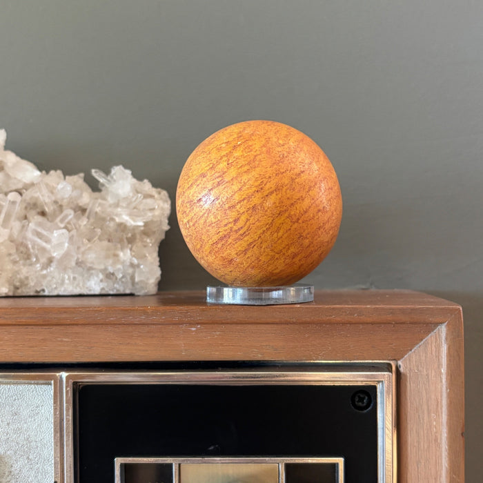 Red Jasper Ball 2.2" Matte Fiery Orange Crystal Ball w/ Stand