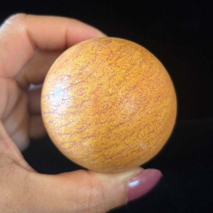 Red Jasper Ball 2.2" Matte Fiery Orange Crystal Ball w/ Stand